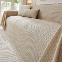 Cooling Modern Woven Textured Soft Pet-Friendly Durable Sofa Cover – Minimalist Hassle-Free Throw Couch Protector