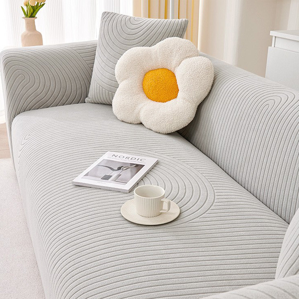CreamWave Stretch Full-Encasing Sofa Slipcover