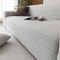 JacquardPlush Stretch Full-Encasing Sofa Slipcover