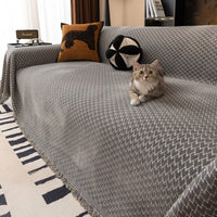 Urban Weave Pattern Plush Pet-Friendly Durable Sofa Cover – Premium Woven Machine Washable Minimalist Throw Couch Protection Multi-Use