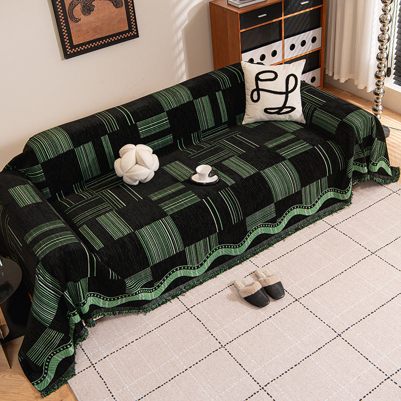 Luxe Grid Chenille Sofa Cover