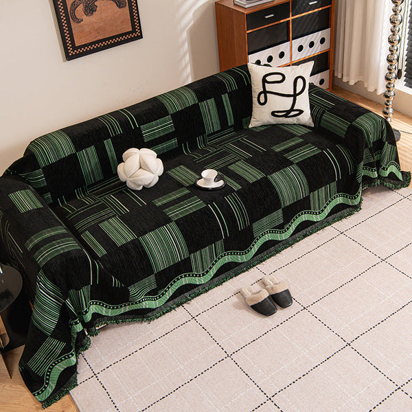 Luxe Grid Chenille Sofa Cover