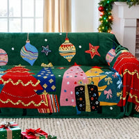 Holiday Charm Plush Scratch-Resistant Sofa/Couch Cover