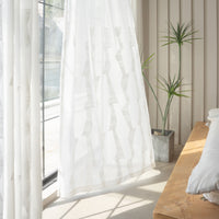 Monochrome Wave Embroidered Sheer Curtain