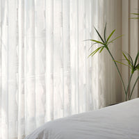 Monochrome Wave Embroidered Sheer Curtain