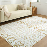 Easy Clean Washable Rug Modern Tribal Desert Flow Design Durable Spillproof Pet-Friendly Non-Slip Pad Living Room Area Rug