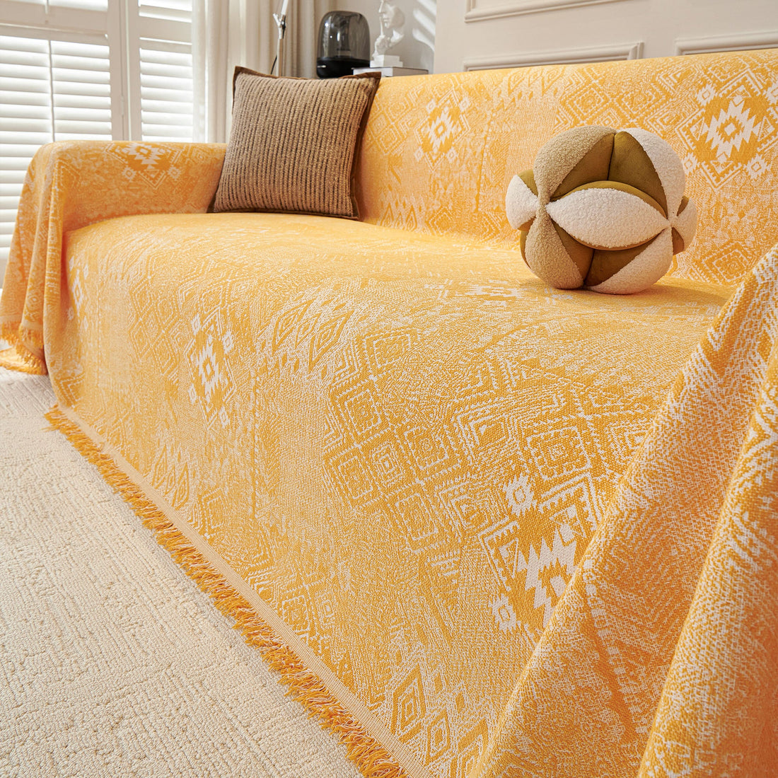 Gemometric Tribal Soft Pastel Pet-Friendly Multi-Purpose Minimalist Vintage Sofa Cover