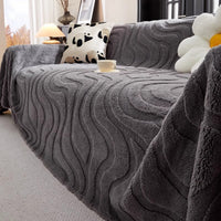 Wavy Plush Scratch-Resistant Summer Sofa/Couch Cover