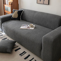 CozyRib Jacquard Velvet Full-Cover Sofa Slipcover