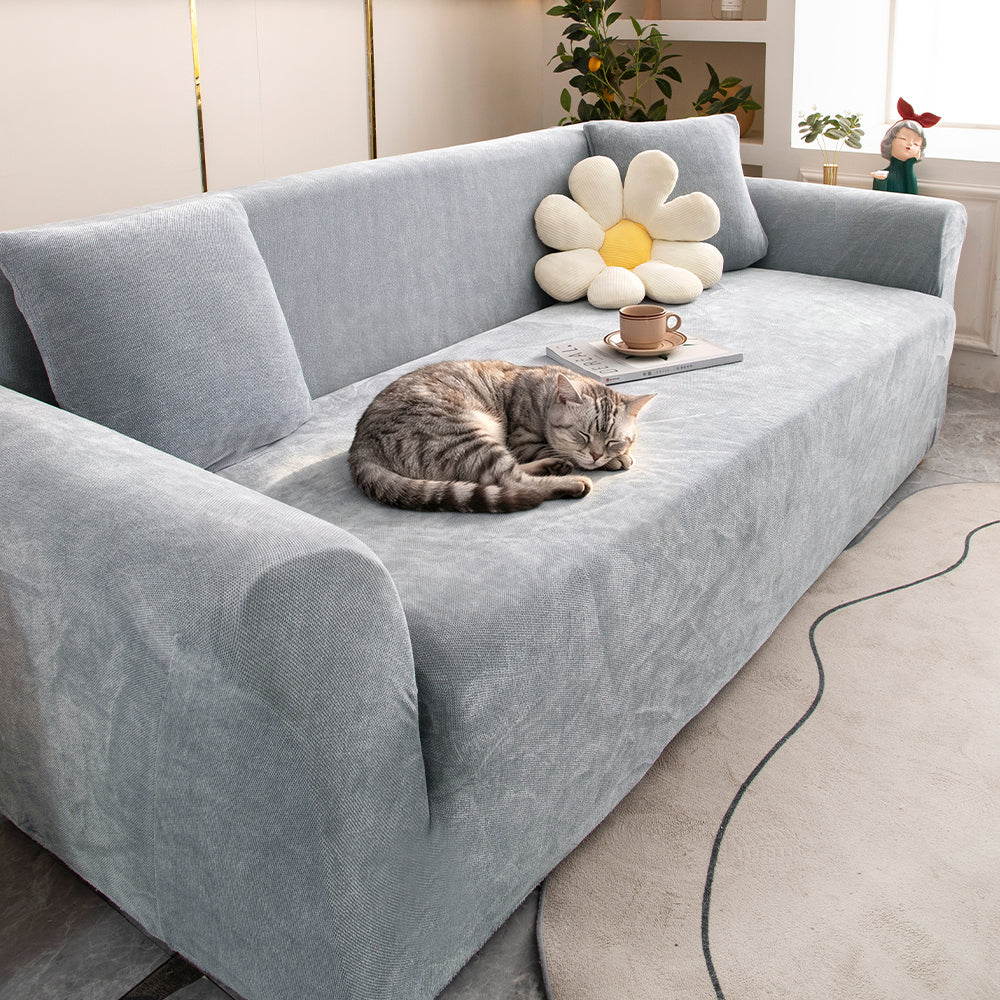 VelourNest Chenille Full-Cover Stretch Sofa Slipcover