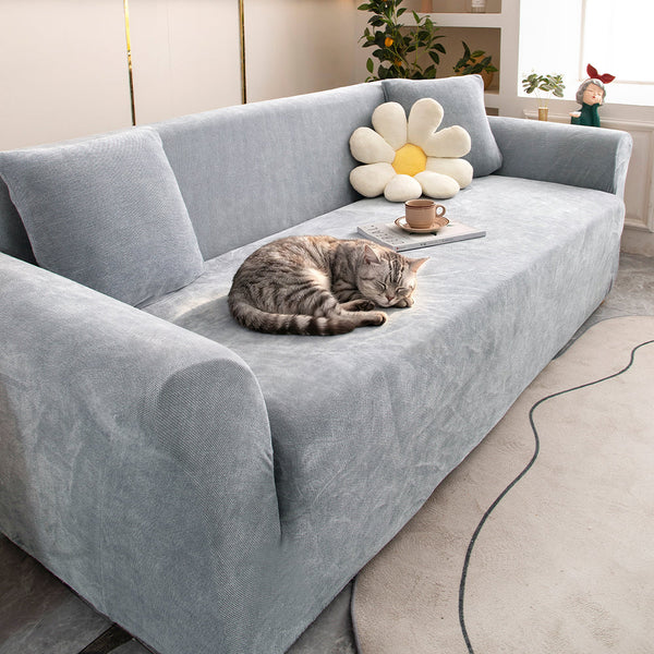 VelourNest Chenille Full-Cover Stretch Sofa Slipcover