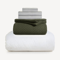 Back-to-School Luxe Complete Bundle -Bamboo Sheet Set +Aerogel Comforter + Quilt Set