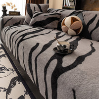 Zebra Pattern Faux Fur Nonslip Sofa Cover