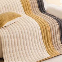 Cozy Ribbed Sherpa Nonslip Sofa/Couch Cover