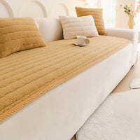 Cozy Ribbed Sherpa Nonslip Sofa/Couch Cover