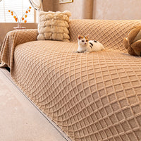 Vintage Diamond Plush Warm Sofa Cover