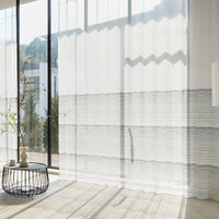 Horizon Stripe Embroidered Sheer Curtain