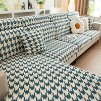 Classic Houndstooth Fleece Stretch Sofa Cover – Anti-Scratch, Full-Cover Pet Protector