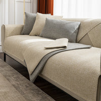 Elegant Weave Faux Linen Non-Slip Sofa/Couch Cover