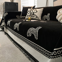 Leopard Pattern Chenille Sofa Cover – Scratch Resistant & Washable