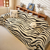 Plush Zebra Chenille Scratch-Resistant Sofa/Couch Cover