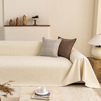 Ribbed Stripe Spill-Resistant Chenille Sofa Cover