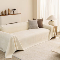 Ribbed Stripe Spill-Resistant Chenille Sofa Cover