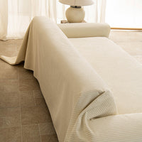 Ribbed Stripe Spill-Resistant Chenille Sofa Cover