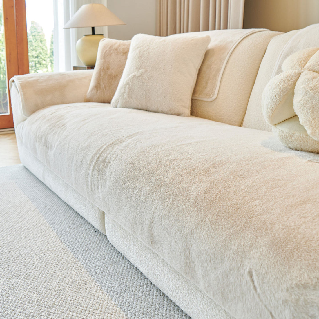 Regal Mink Plush Nonslip Sofa/Couch Cover