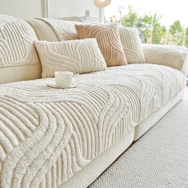 Cozy Wave Plush Nonslip Sofa/Couch Cover