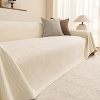 Ribbed Stripe Spill-Resistant Chenille Sofa Cover