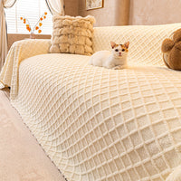 Vintage Diamond Plush Warm Sofa Cover
