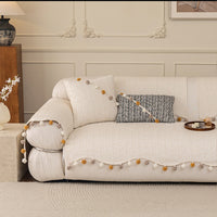 Chic Stripe Pom-Pom Chenille Nonslip Sofa/Couch Cover
