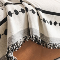 Fringed Boho Chic Monochromatic Multi-Purpose Chenille Couch Cover Soft Sofa Protection for a Hassle-Free Home