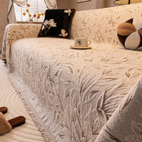 Vintage Plush Botanical Warm Thickened Sofa Cover