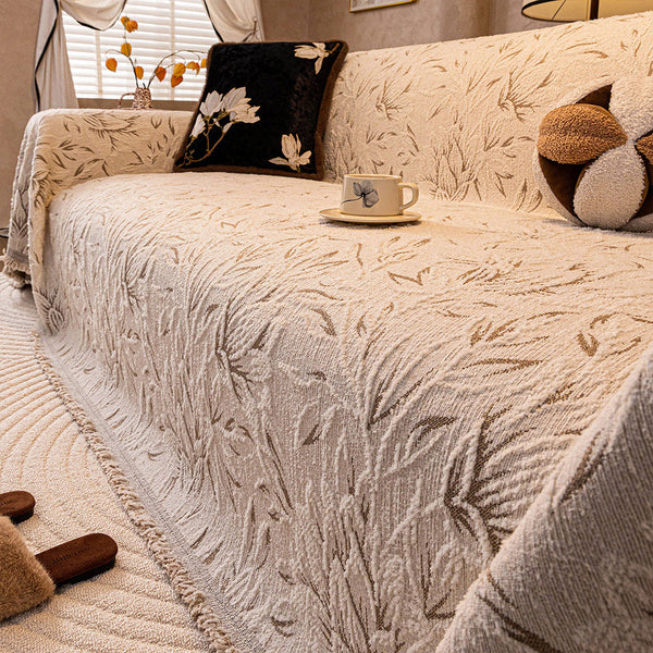 Vintage Plush Botanical Warm Thickened Sofa Cover