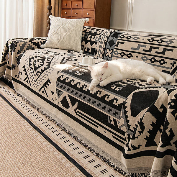 Nordic Geometric Tassel Sofa Cover