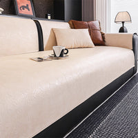 Spill-Resistant Luxe Leather Nonslip Sofa Cover