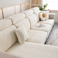WaveLuxe Ripple Stretch Sofa Cover – Anti-Scratch, Full-Cover Pet Protector