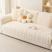 Plush Cable Knit Nonslip Sofa Cover