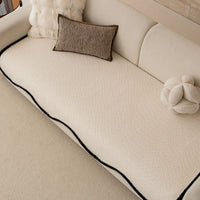 Elegant Black-Trim Chenille Nonslip Sofa/Couch Cover