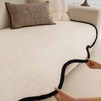 Elegant Black-Trim Chenille Nonslip Sofa/Couch Cover