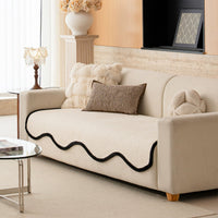 Elegant Black-Trim Chenille Nonslip Sofa/Couch Cover