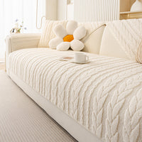 Plush Cable Knit Nonslip Sofa Cover