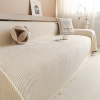 Velvet Ribbed Chenille Sofa Cover