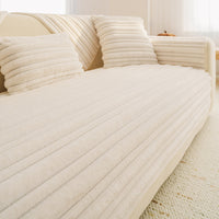 Plush Faux Rabbit Fur Non-Slip Sofa Cover