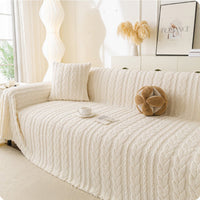 Cozy Cable Plush Scratch-Resistant Sofa/Couch Cover