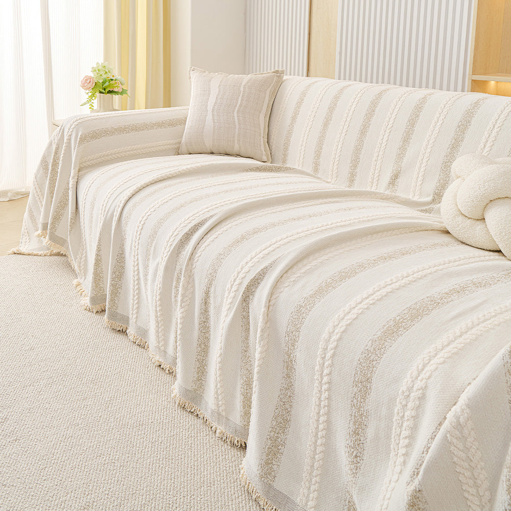 Scandinavian Stripe Chenille Sofa Cover