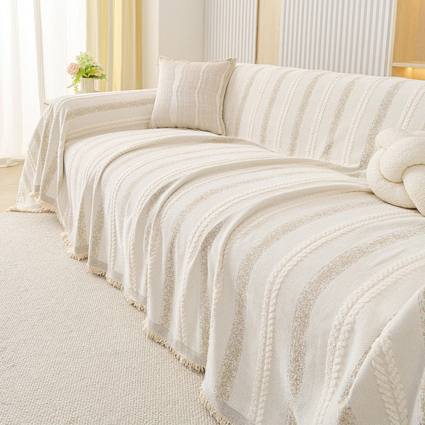 Scandinavian Stripe Chenille Sofa Cover