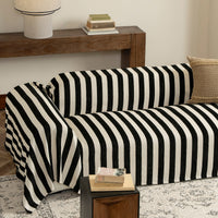 Coastal Stripe Linen-Look Scratch-Resistant Sofa/Couch Cover